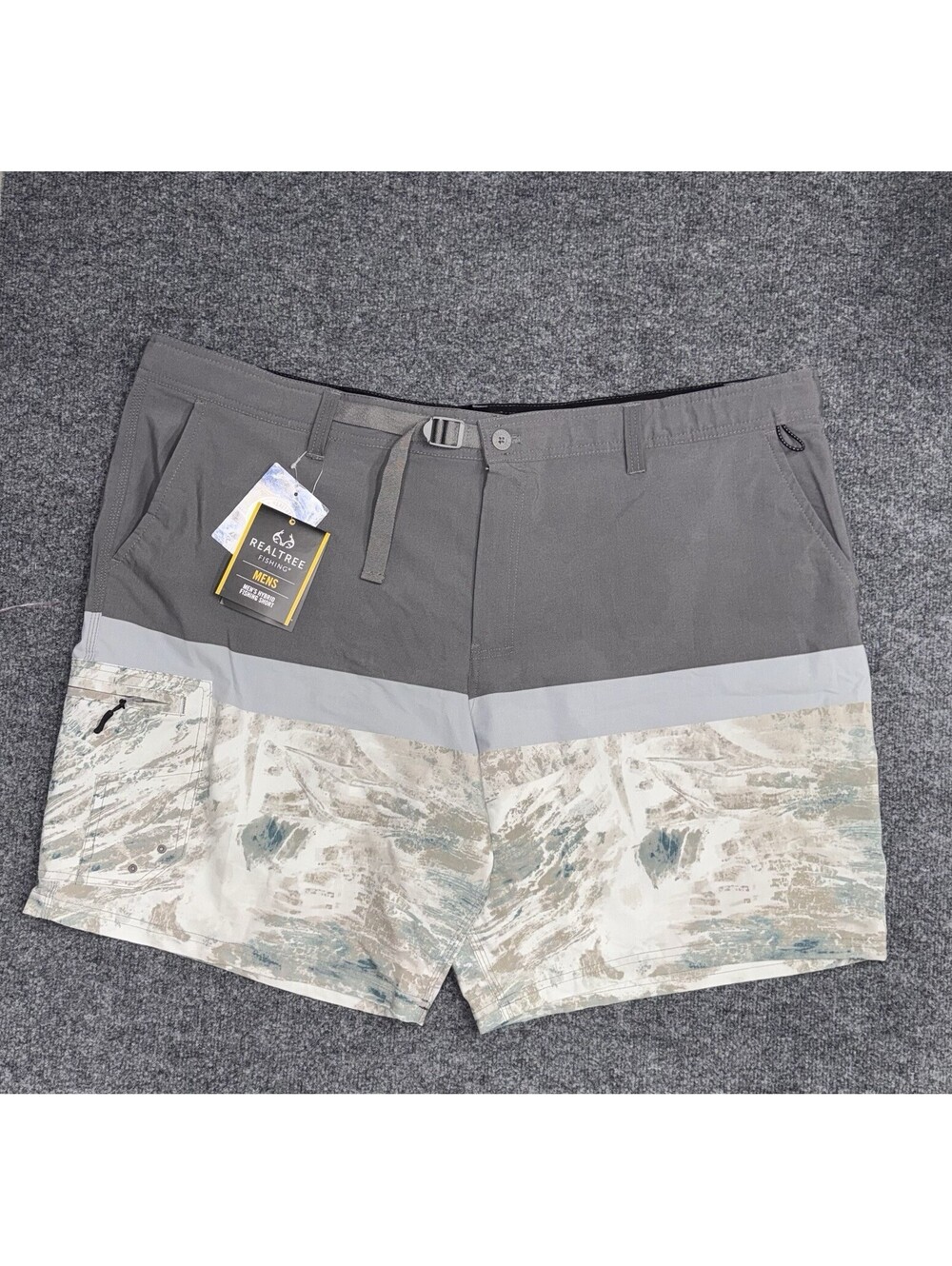 Realtree Mens Performance Hybrid Fishing Shorts Camo Water Repellent Size 3XL